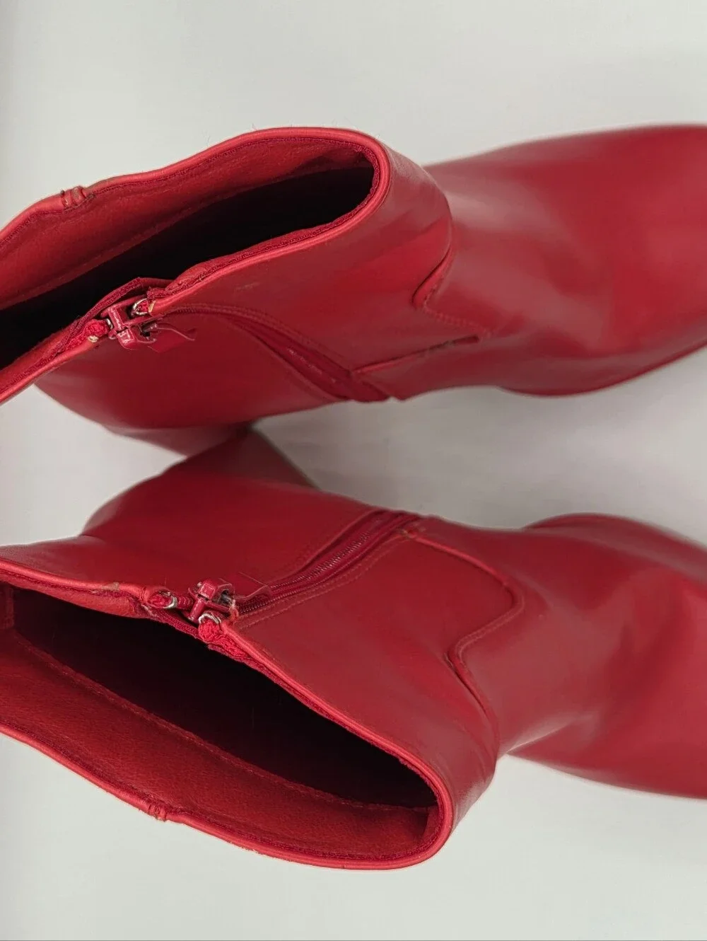 SHEIN Red Platform Wedge Ankle Boots